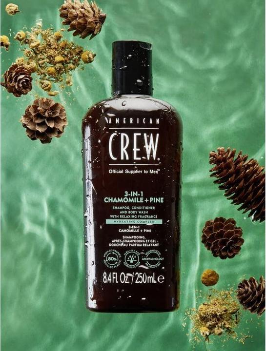 Actual product image American Crew 3-in-1 Chamomile & Pine Shampoo, Conditioner & Body Wash (Liquid shampoo, 450 ml)