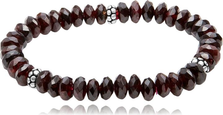 Immagine prodotto Leyda Bracciale in granato con argento (19 cm, Argento 925, Pietra)