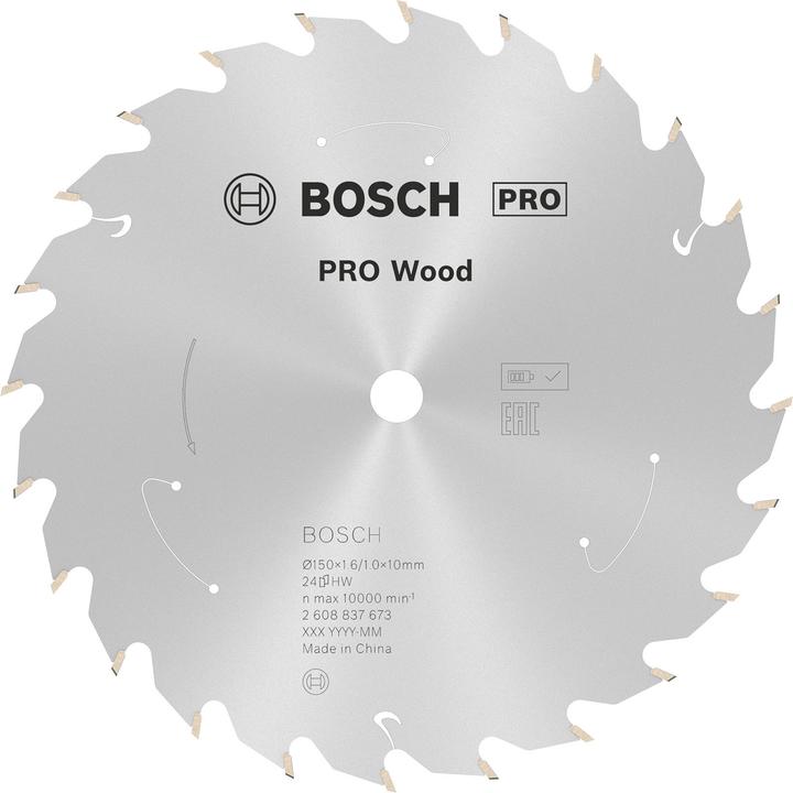 Actual product image Bosch Professional Zubehör PRO Wood cordless circular saw blade, 150 x 1.6 x 10 mm