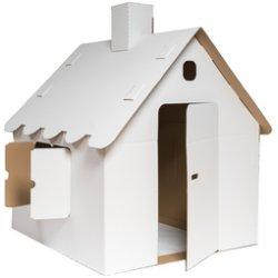 Smartboxpro Spielhaus, aus Wellpappe, weiss 2-wellige Wellpappe (2.30 BE), bemalbar, mit Seitenwänden