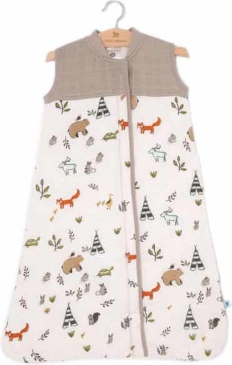 Immagine prodotto little unicorn Sacco a pelo trapuntato in mussola di cotone taglia L - Amici della foresta (86 cm)