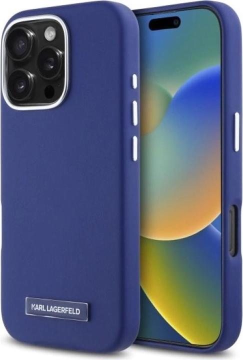 Produktbild Karl Lagerfeld KLHMP16LPGMSRPB iPhone 16 Pro 6.3" niebieski/blue hardcase FW Metal Plate MagSafe (Apple iPhone 16 Pro)