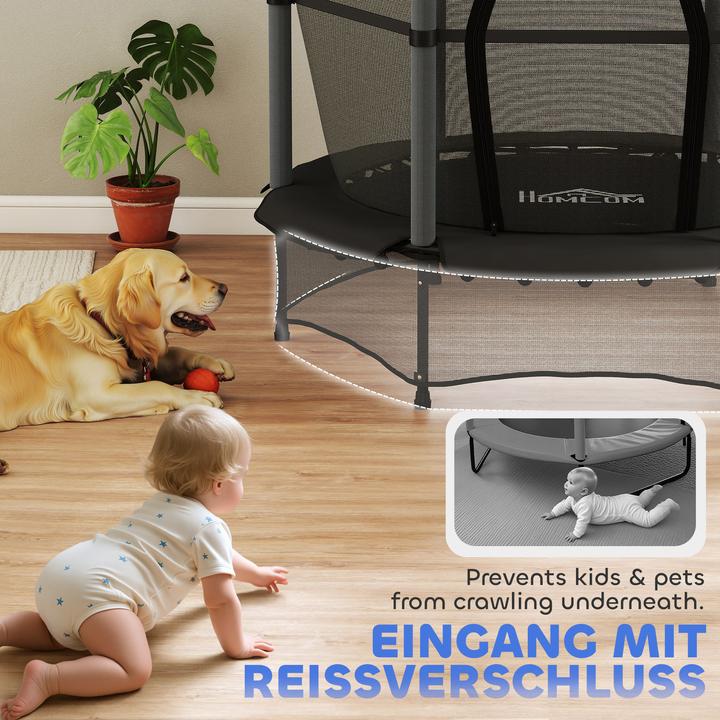 Image du produit Homcom Kindertrampolin Stahl, Kunststoff Schwarz (108 cm)
