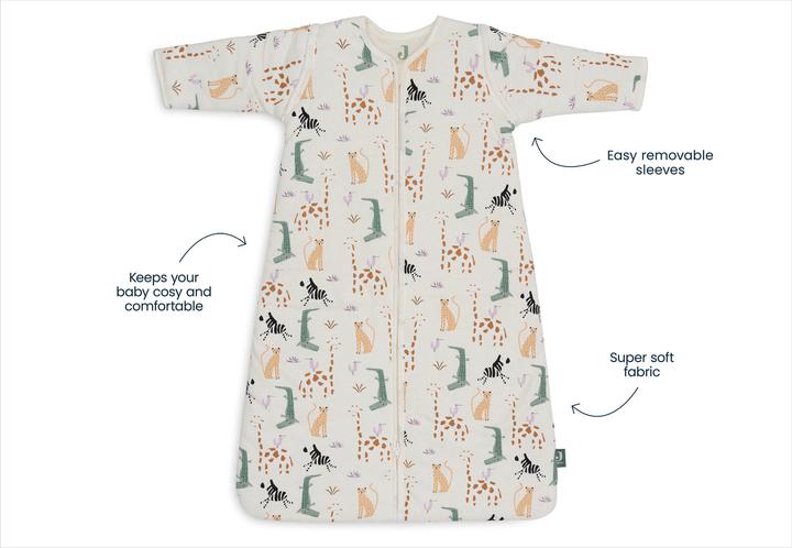 Immagine prodotto Jollein Sacco a pelo Jungle con maniche staccabili (90 cm, Autunno, Invernale, Primavera, Tutto l'anno)