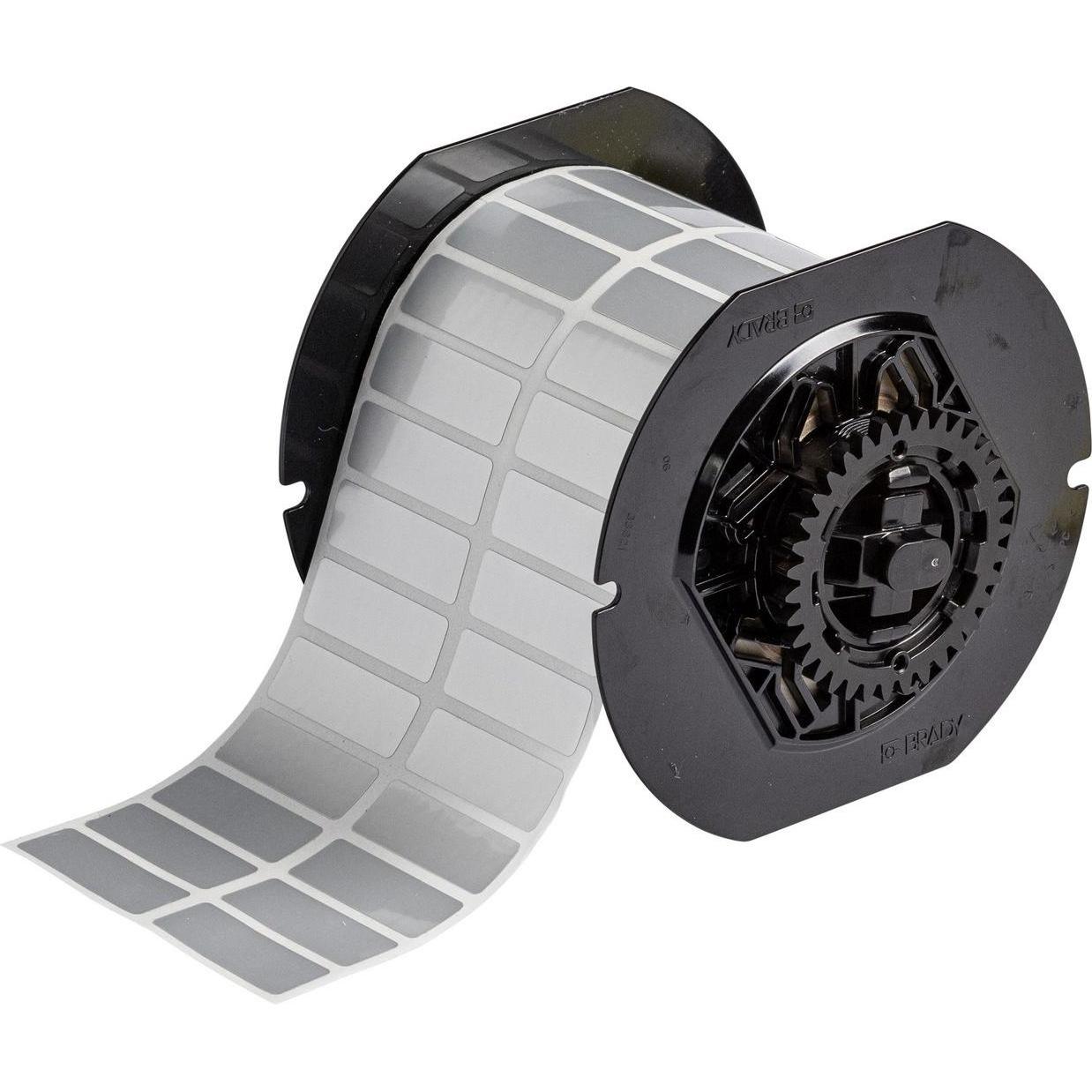 Brady, Etiketten, B33-37-434, metallisierter Polyester, Silber, glänzend, 38.10 x 12.70 mm, extrem stark hafte
