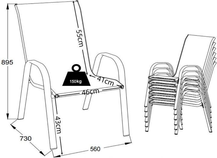 Actual product image VCM 6-piece garden chair stacking chair Sonlas