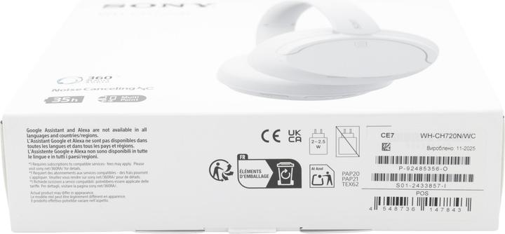 Image du produit Sony WH-CH720N (NC, 35 h, Filaire, Sans fil)