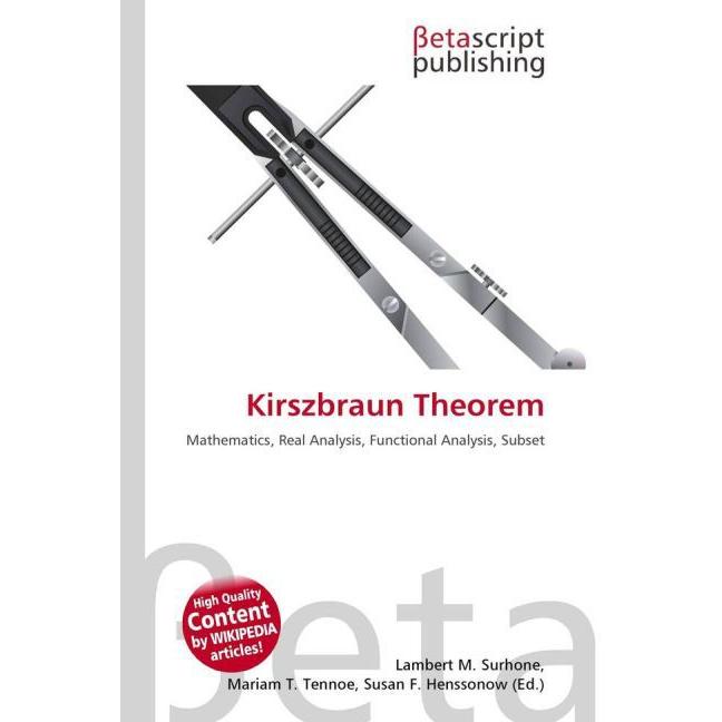 Thumbnail - Kirszbraun Theorem, Fachbücher von Lambert M. Surhone, Mariam T. Tennoe, Susan F. Henssonow