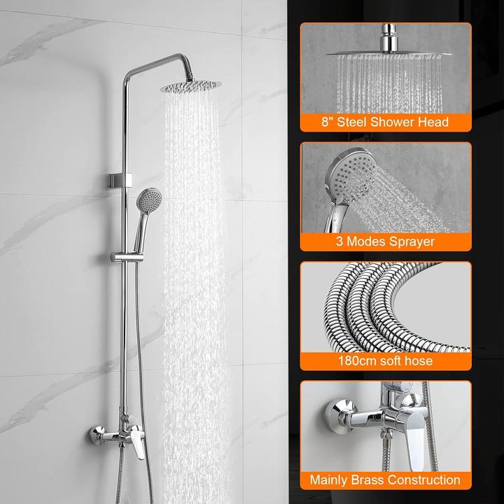 Actual product image Ibergrif Shower Column with Adjustable Rod