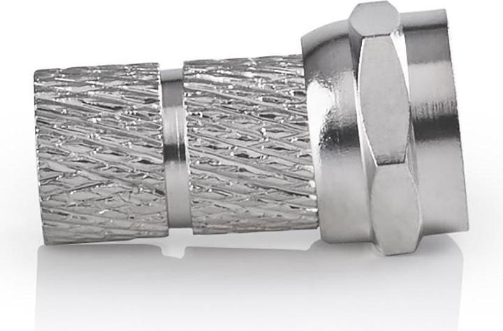 Image du produit Nedis F-plug straight plug Plaqué or 75 Ohm Twist-on Diamètre d'entrée de câble : 5,5 mm Cuivre Met (75 dB, Fiches et connecteurs)