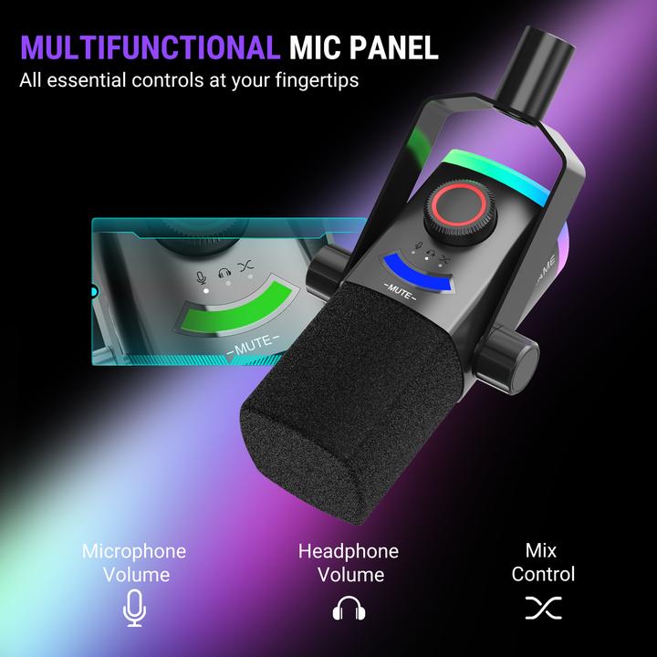 Produktbild Fifine AM8 ProT RGB Gaming Mikrofon inkl. RGB Mikrofonarm