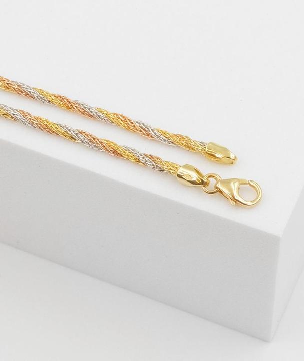 Actual product image Muau Bracelet Cordel Tricolor 750/18K, 19cm (19 cm, 750, 18k Gold)