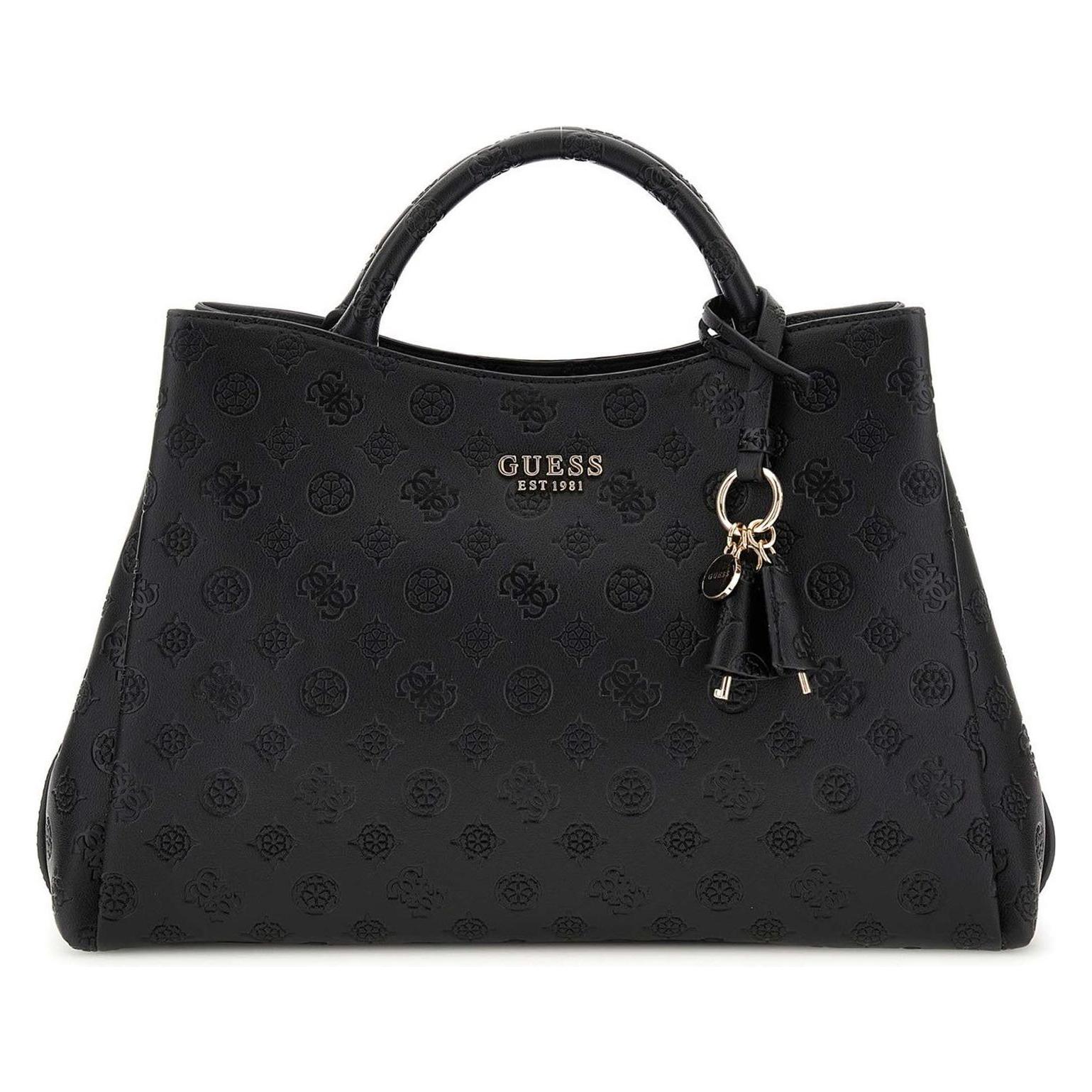 Guess, Damen, Handtasche, Phoebe Lrg Girlfriend Satchel, Schwarz