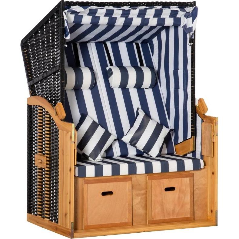 PureHaven, Gartenlounge, Strandkorb 118x79x150 cm für 2 Personen elegantes Design inkl. Rücken- und Sitzkissen vers