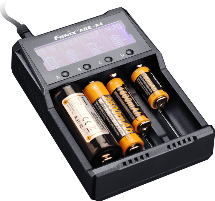 Image du produit Fenix Chargeur ARE-A4 (1 pcs, 14500, 16340, 18650, 26650, AA, AAA, Piles rechargeables + chargeur)