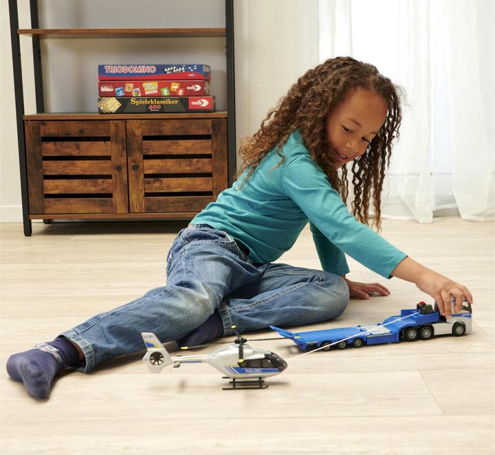 Actual product image Majorette Volvo Truck + Airbus Police Helicopter