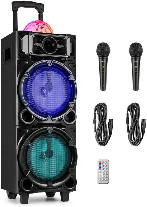 Fenton Karaoke set - LIVE290 Party speaker met microfoons en discolamp - Met Bluetooth