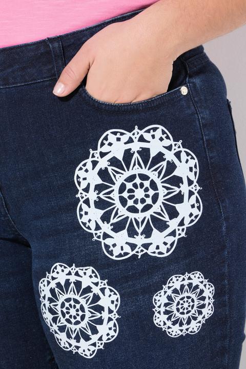 Produktbild Angel of Style Jeans Paula, Straight Fit, 3D-Blumendruck (46)