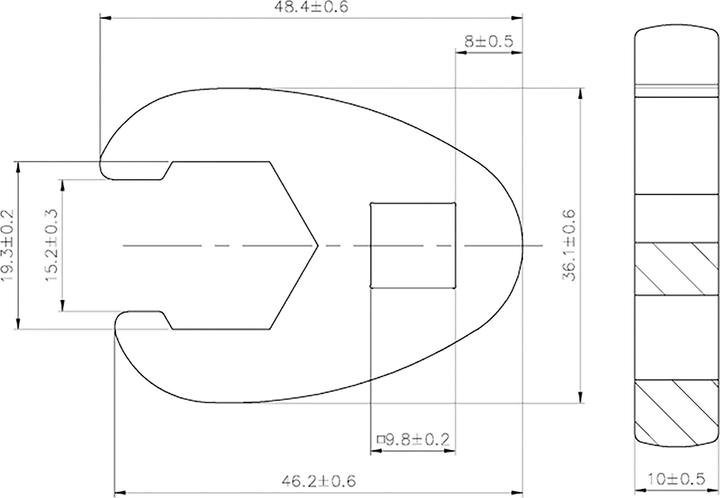 Immagine prodotto BGS Chiave a zampa di gallo 10 mm (3/8") 19 mm (19 mm)