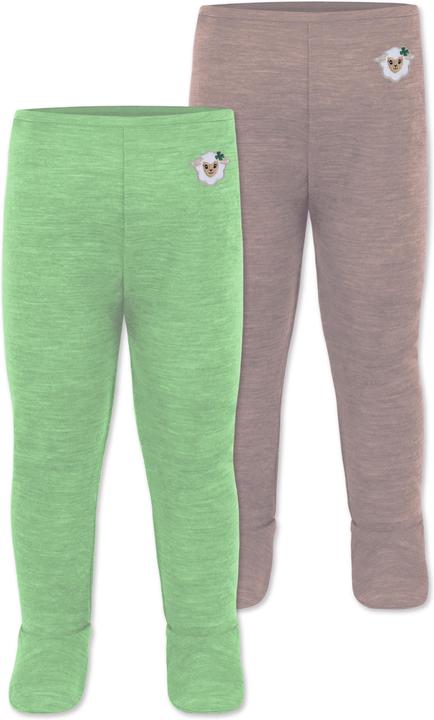 Normani 2er Pack Baby Merino Unterhose mit Füssen - 9539