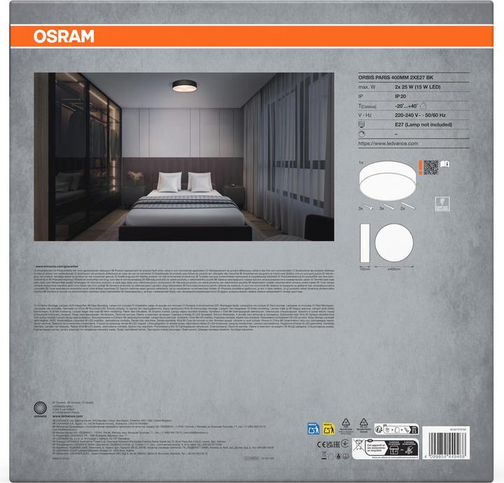 Produktbild Osram ORBIS PARIS 400 mm 2XE27 BK (E27)