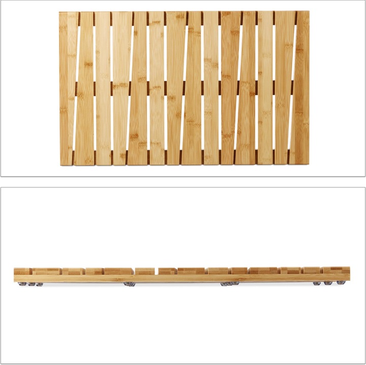Actual product image Relaxdays Bamboo Bath Mat (65 x 40 x 3 cm)