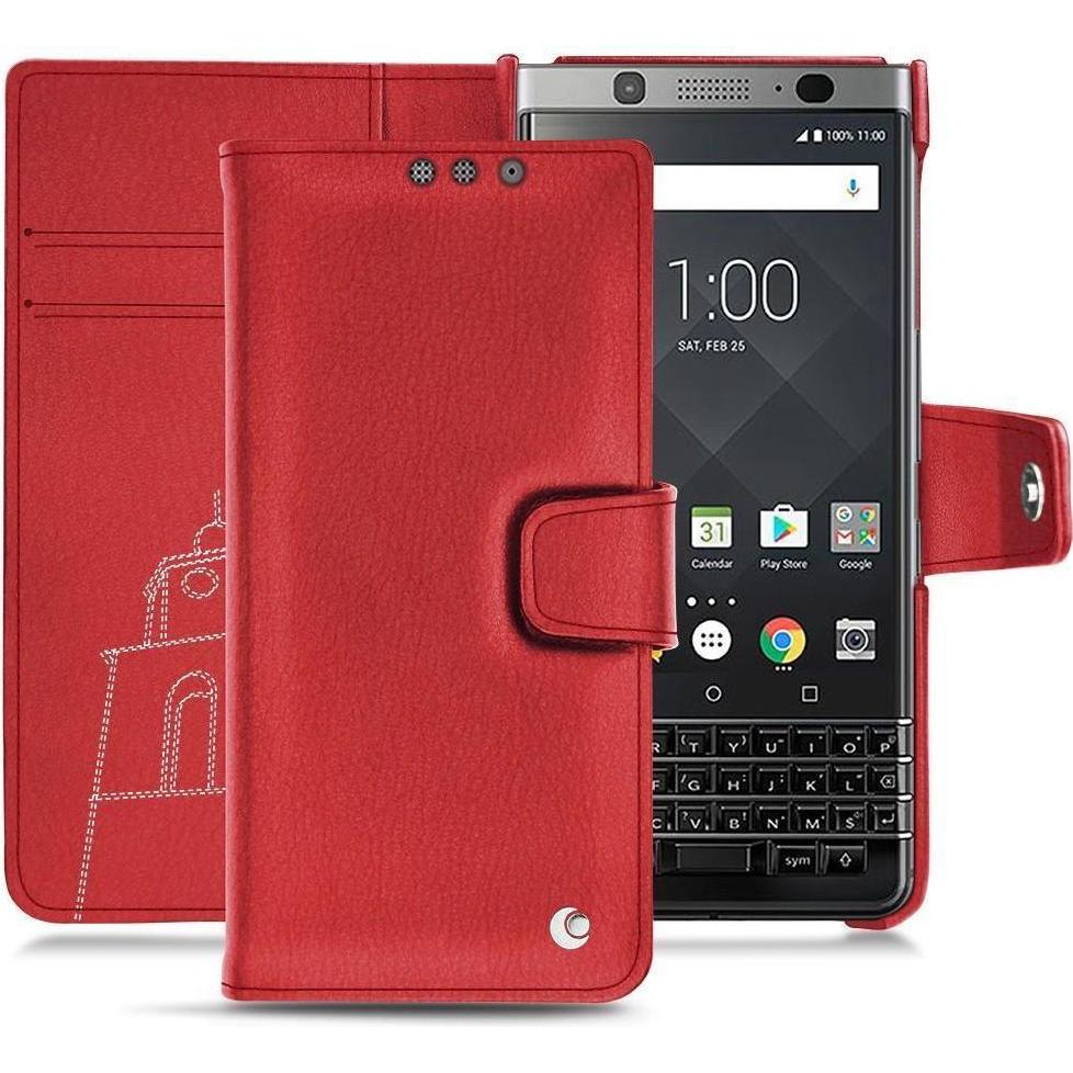 Thumbnail - Noreve Lederschutzhülle Wallet (Blackberry KEYone), Smartphone Hülle, Rot