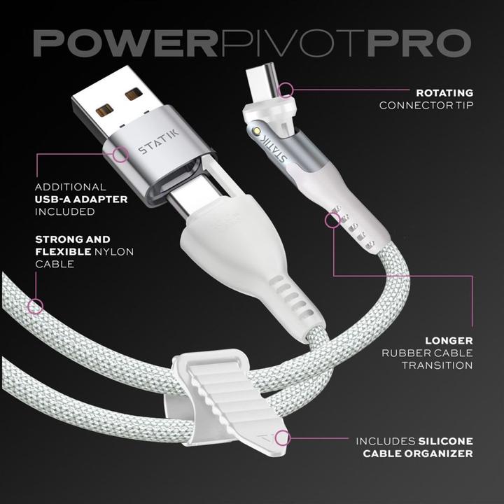 Image du produit Statik Câble 2 en 1 (3 m, USB 2.0, 100 W)