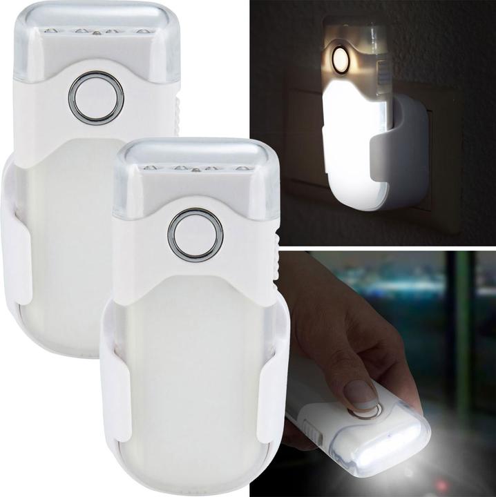 Produktbild Alecto 2er-Set Akku LED-Taschenlampe mit Einschaltautomatik, 20lm, weiss (20 lm)