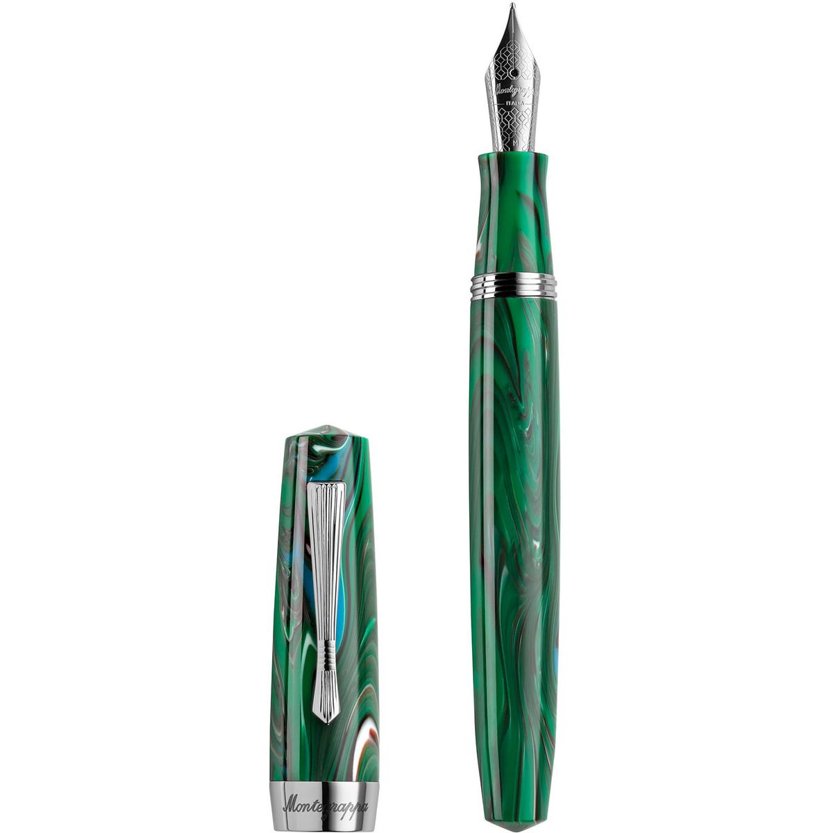 Montegrappa, Penne, Ise2r3ag mg Stilografica, Elmo 02 Cortina, Pennino Acciaio M (Verde)