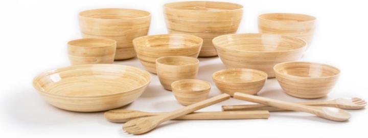 Immagine prodotto Albert L. dot) Server per insalata in bambù maxi naturale 2 pezzi (Server insalata)