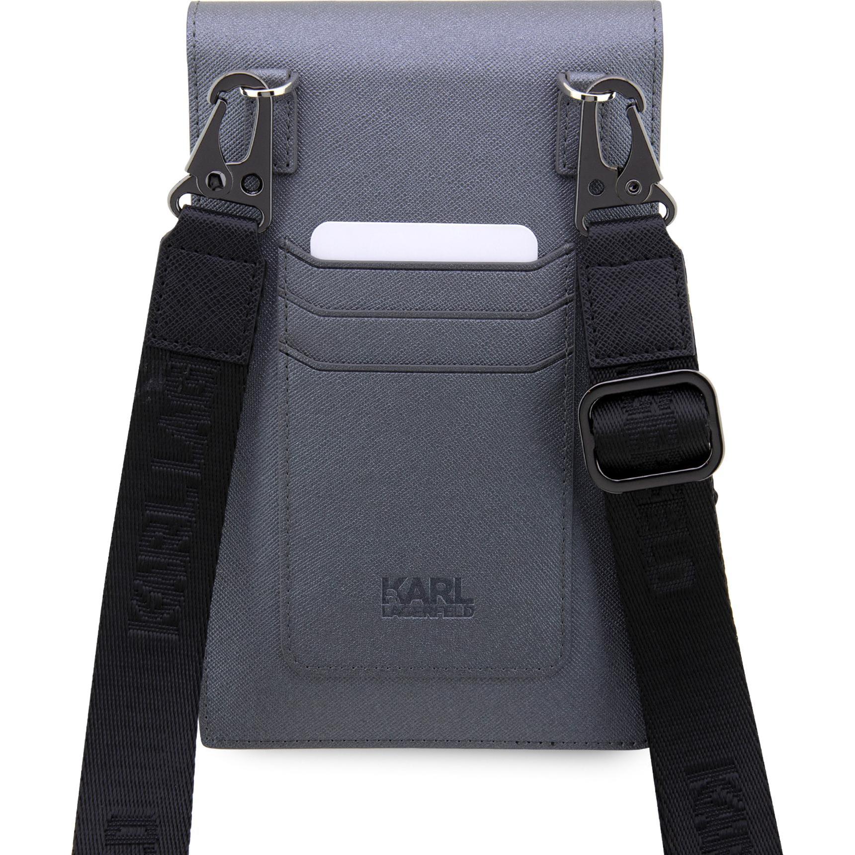 Karl Lagerfeld, Handtasche, Torebka KLWBSAKCPMG srebrny/silver Saffiano Karl & Choupette, Grau