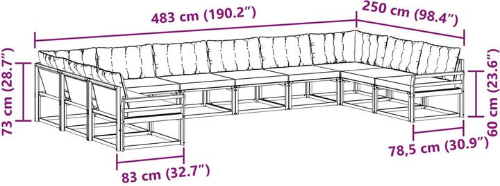 Produktbild vidaXL Outdoor-Sofa