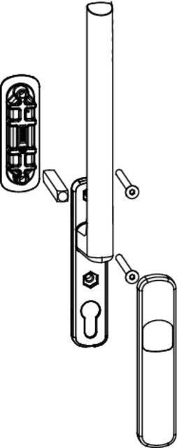 Produktbild Maco HS Griffgarnitur 12, innen, TS 56-68 mm, Alu silber eloxiert (103632)