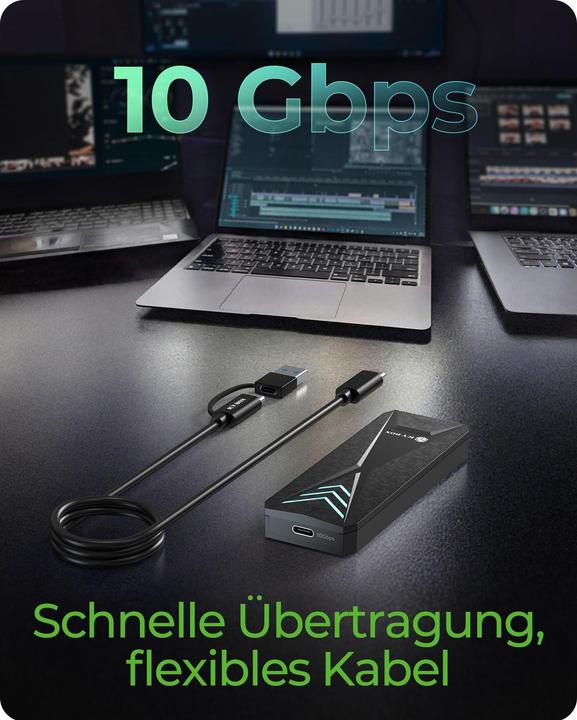 Produktbild Icy Box Spade Case 1805 – M.2 NVMe/SATA SSD Gehäuse USB C, 10 Gbps (M.2)