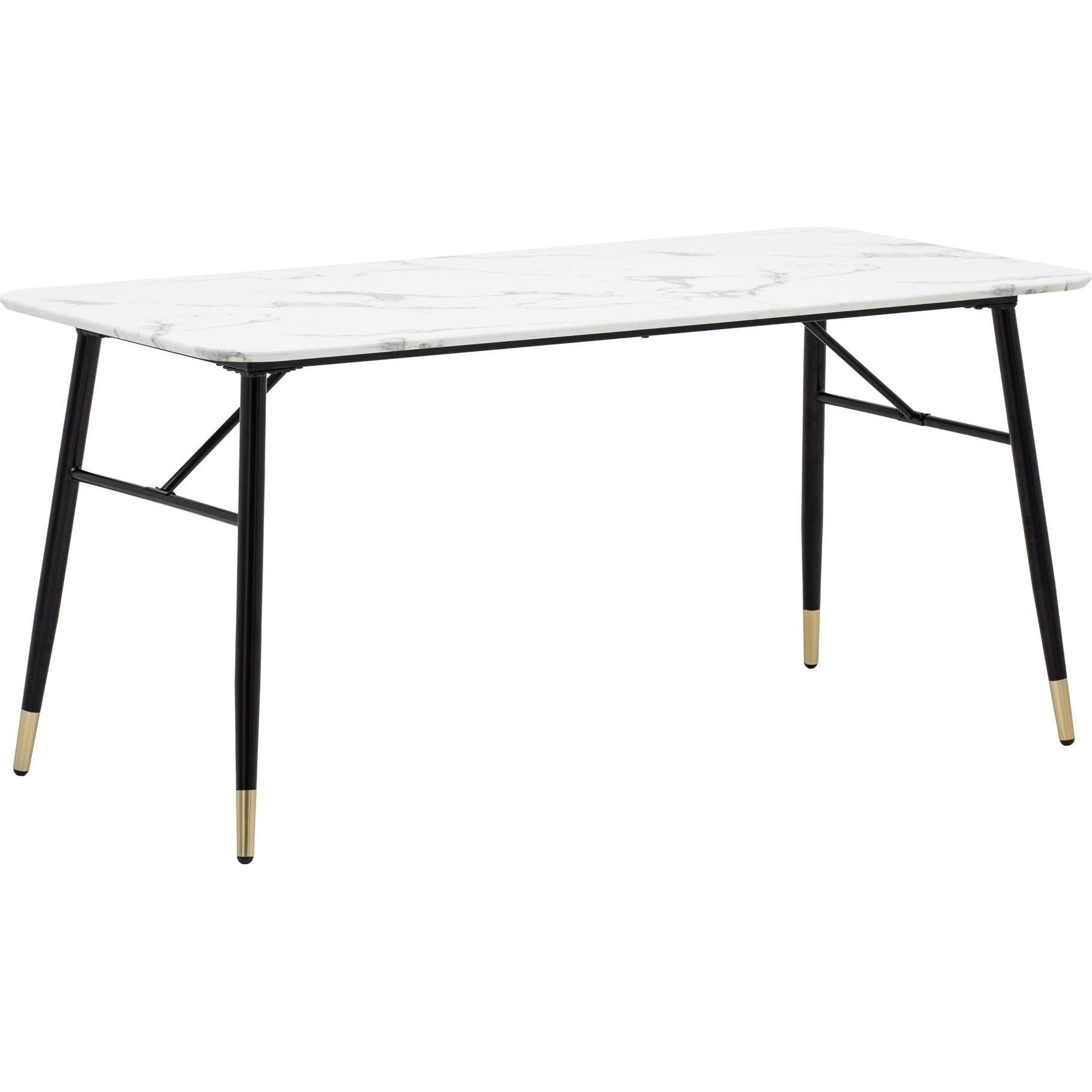 FineBuy, Esstisch, Esszimmertisch Marmor Optik Weiss Esstisch Küchentisch Tisch Esszimmer