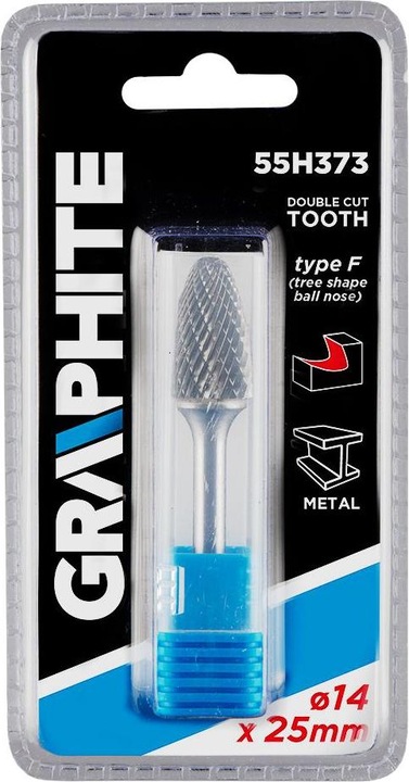 Immagine prodotto Graphite Fresa per metallo TCM, tipo F (punta arrotondata), 14 x 25 mm, gambo 6 x 45 mm