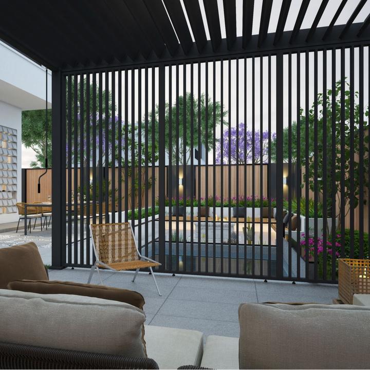 Actual product image Weide Vertical slatted wall 0.93m for Deluxe Plus pergola anthracite (238 cm, 93 cm)