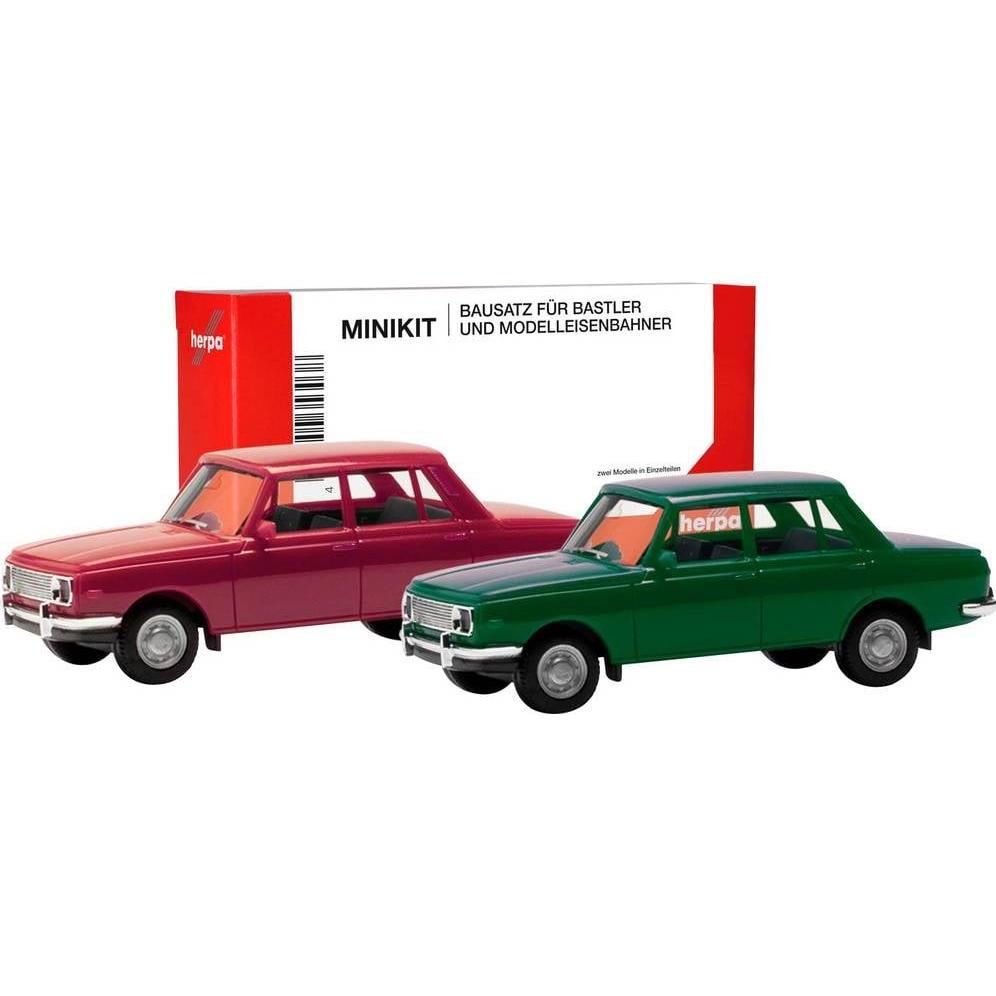 Herpa 013918-002 H0 PKW Modell Wartburg 353 '66, karminrot und atlantikgrün