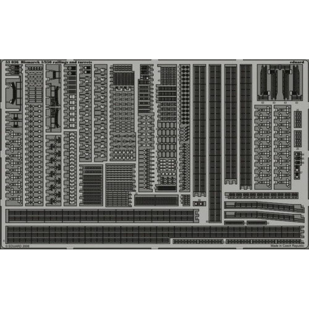 Eduard Bismarck railings and turrets für Revell Bausatz