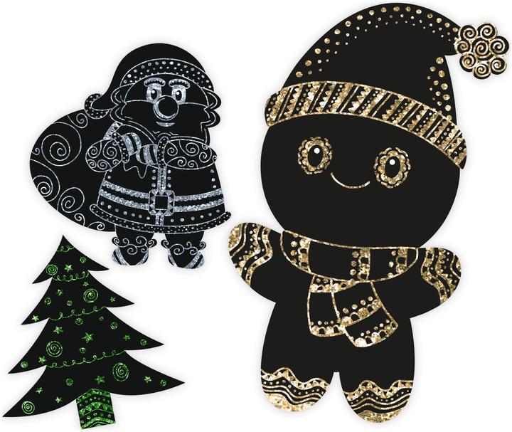 Productafbeelding Ursus Knutselset Magische Krasmotieven Kerstmis, 6 stuks.