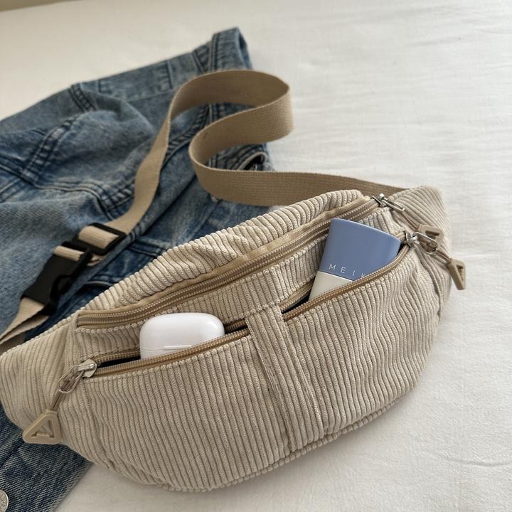 Produktbild Only-Bags.Store Schicke Cord-Crossbody-Slingtasche - vielseitig und bequem, perfekt zum Einkaufen, Spazierengehen