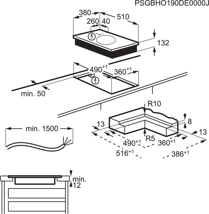 Image du produit Electrolux WOK38TSILO (38 cm, Table de cuisson wok)