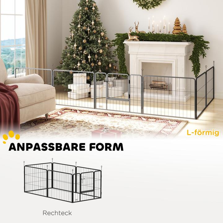 Immagine prodotto PawHut Welpenauslauf Stahl Schwarz (Gabbia per cani)