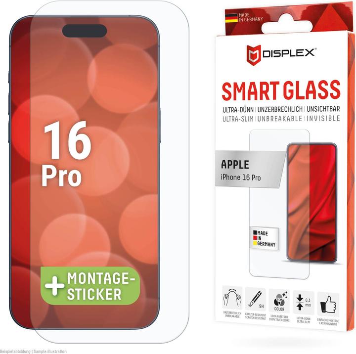 Produktbild Displex Smart Glass, Displayschutzfolie (1 Stück, Apple iPhone 16 Pro)