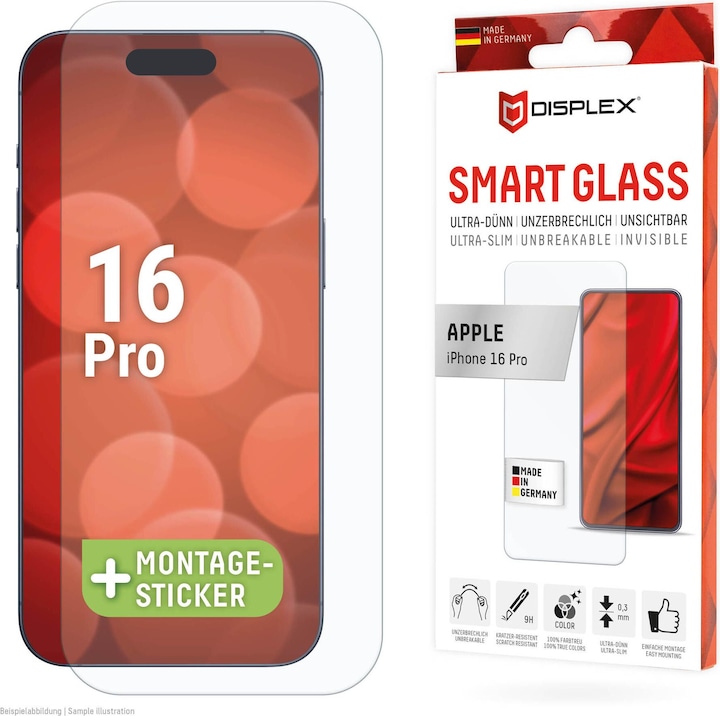Image du produit Displex Smart Glass, Displayschutzfolie (1 pièce(s), Apple iPhone 16 Pro)