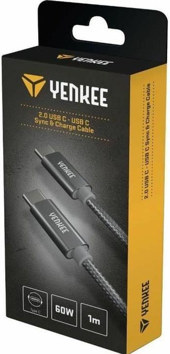 Image du produit Yenkee YCU C101 SR Kabel USB-C 2.0 (M) - USB-C 2.0 (M) 1m grau / 480mb/s / bis zu 60W (1 m, USB 2.0, 60 W)