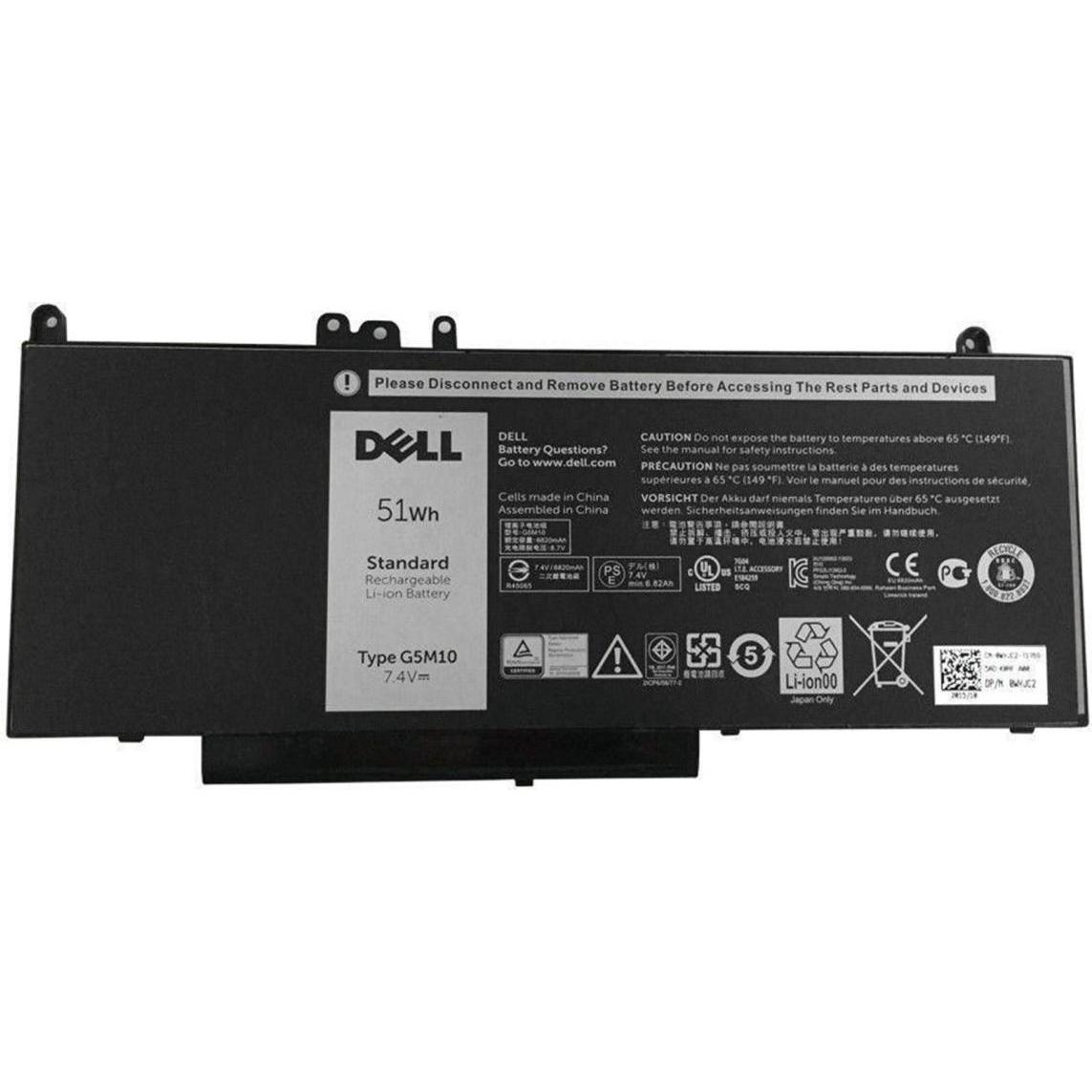 Dell Battery, 51WHR, 4 Cell (4 Zellen, 6820 mAh), Notebook Akku, Schwarz