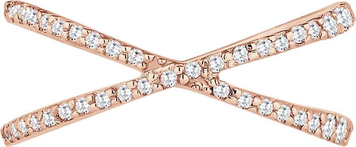 Actual product image Elli Ring Cross Symbol Zirconia 925 Sterling Silver (54, 925 Silver)