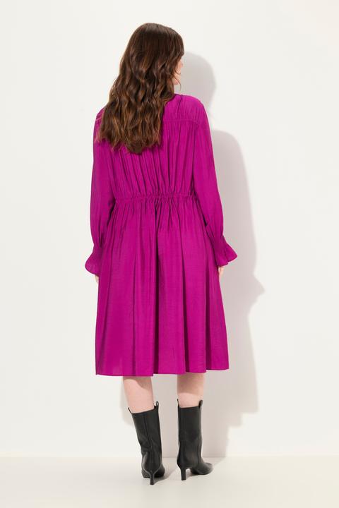 Produktbild Ulla Popken Kleid, A-Linie, Rüschen-Stehkragen, Langarm (54)